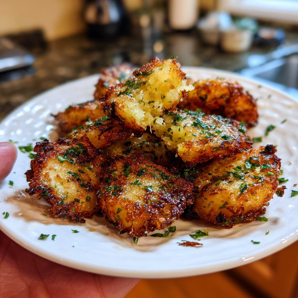 Smashed Garlic Potato Bites