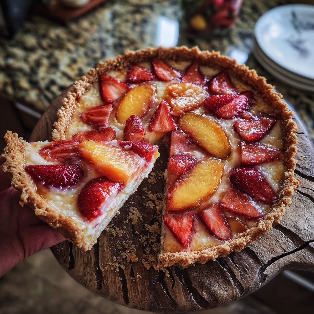 Peach Melba Tart with Strawberries