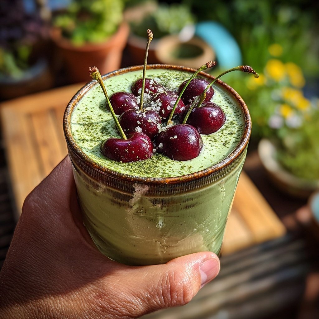 Cherry Vanilla Iced Matcha