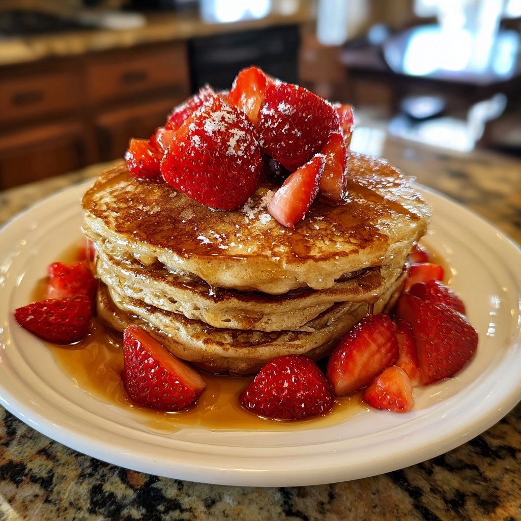 Whole Wheat Strawberry Pancakes