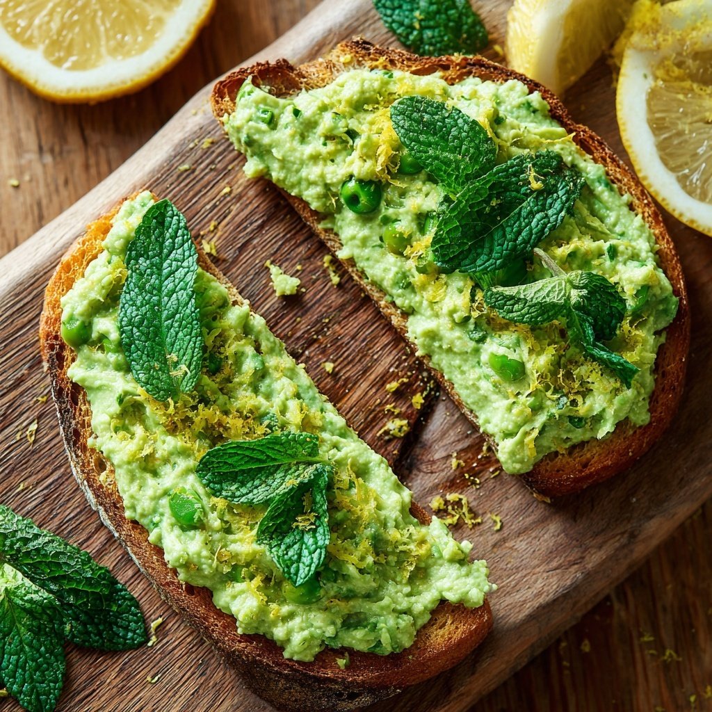 Pea and Mint Crostini