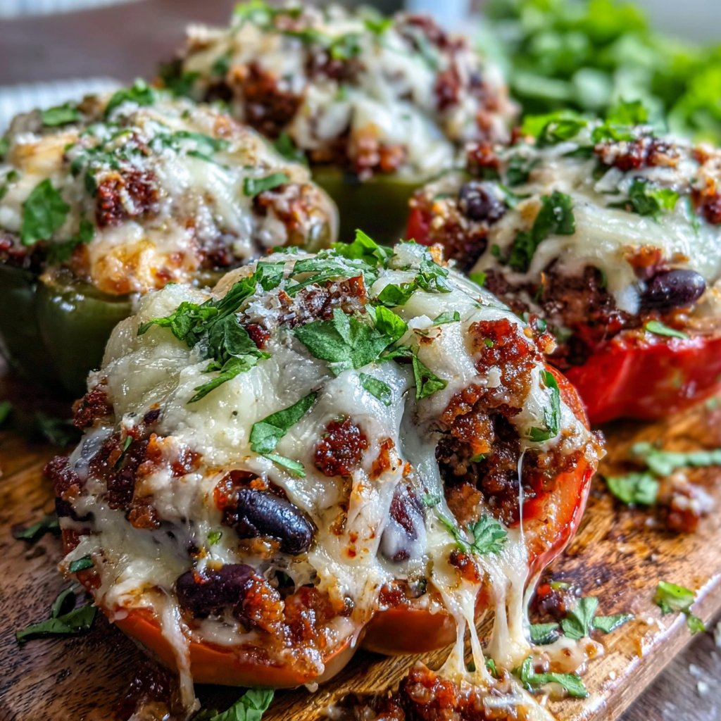 Tex-Mex Hamburger Meat Stuffed Peppers