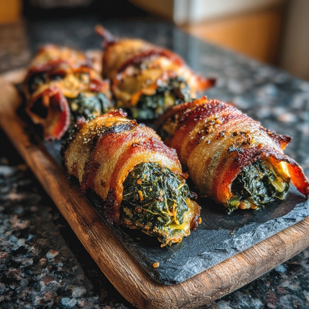 Mustard Greens and Bacon Roll-ups