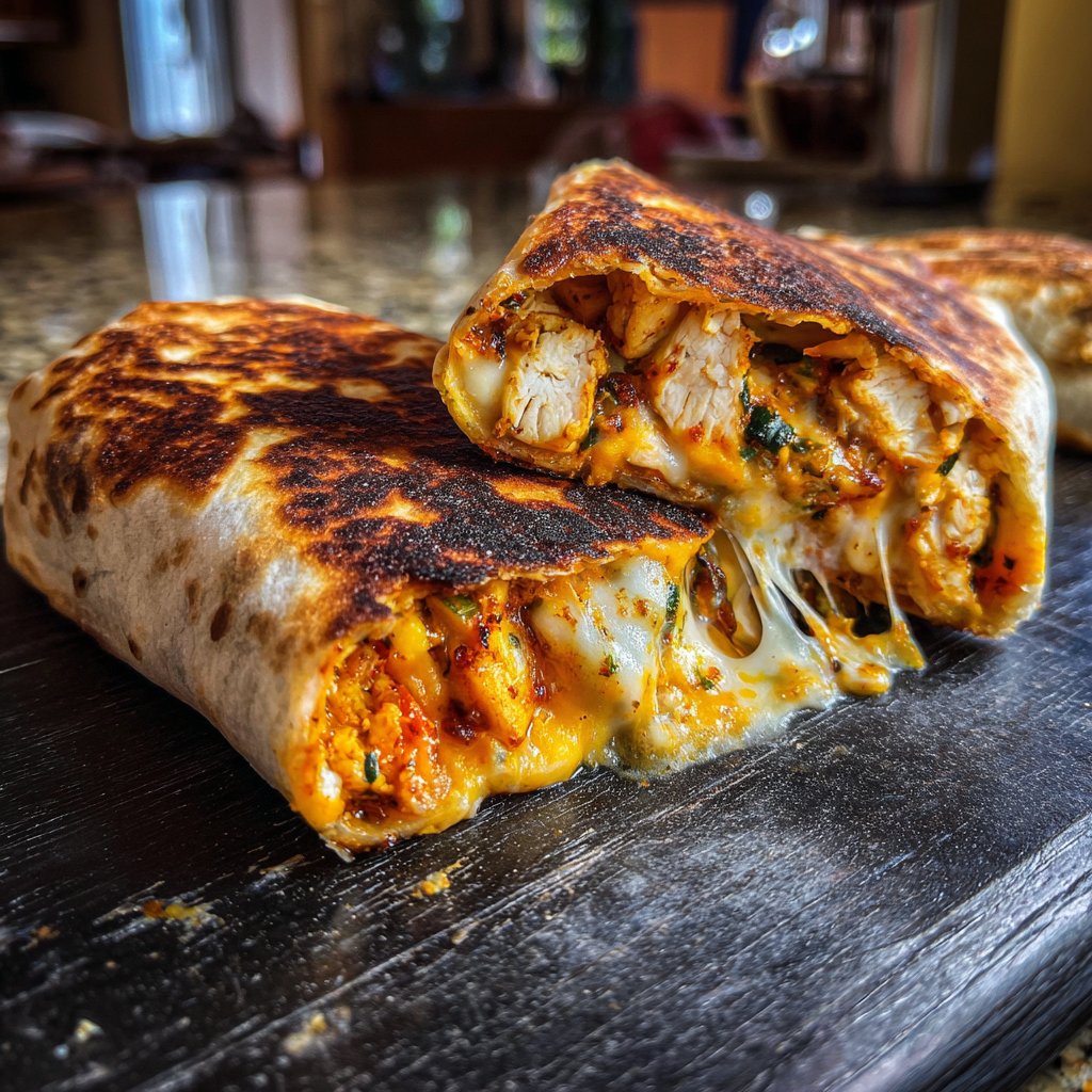Spicy Air Fryer Chicken Mozzarella Wrap