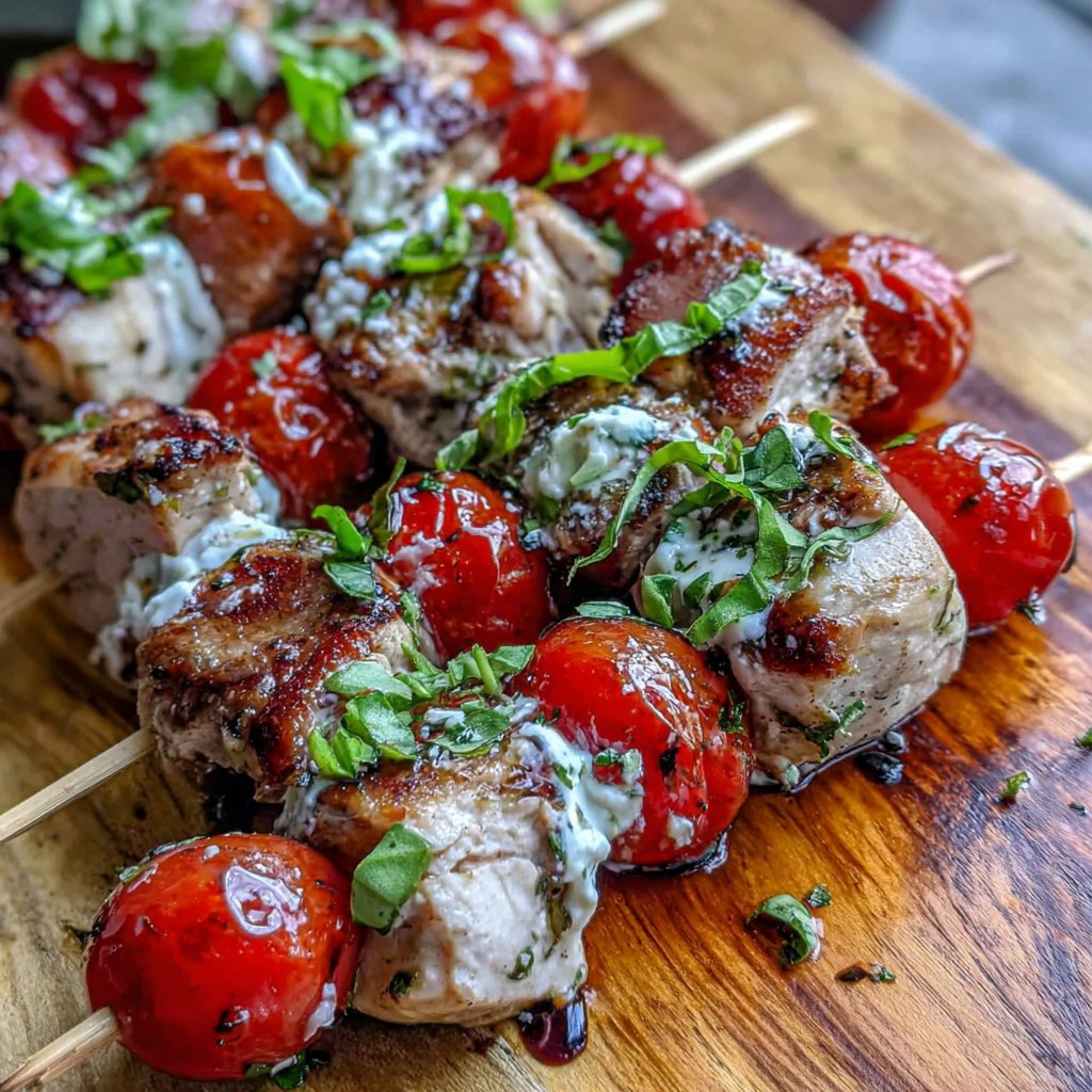 Turkey Caprese Salad Skewers